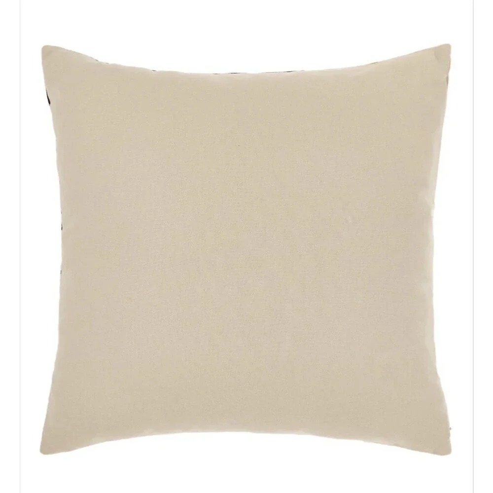 Crewel Embroidered Stripe Square Throw Pillow 20